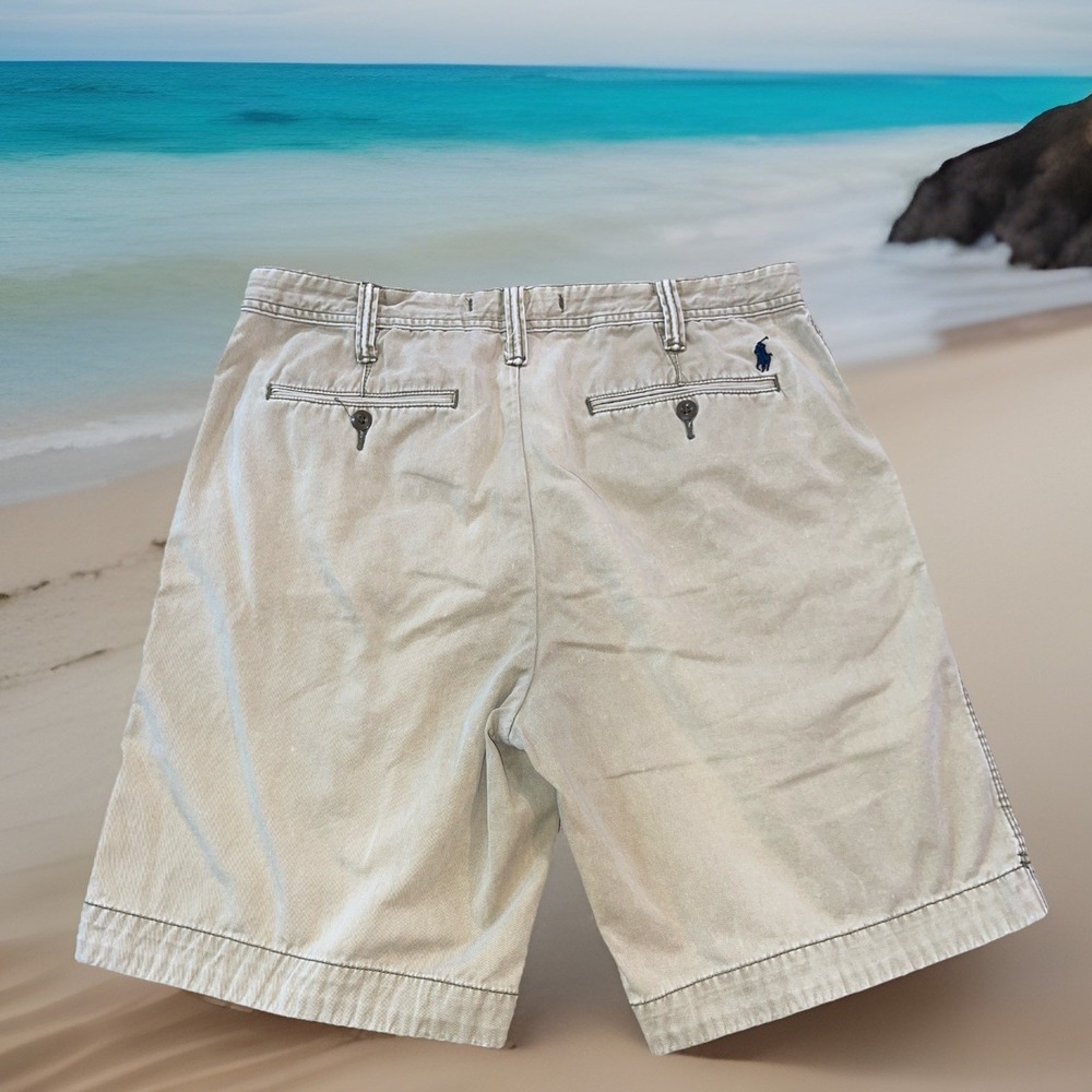 Polo Ralph Lauren Relaxed Fit Shots Men 34 Beige Rugged Logo Hiking Beach Outdoo